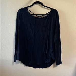 Hollister Dark Blue Long Sleeve Top size large